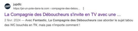 Extrait d'un article sur la campagne TV La Compagnie des Déboucheurs imaginée par Fantastic