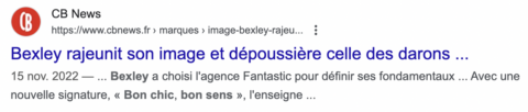 Extrait d'un article valorisant la stratégie et le nouveau positionnement de Bexley par l'agence Fantastic avec la signature Bon chic bon sens