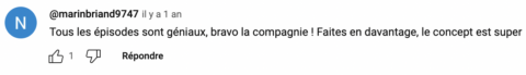 Commentaire positif sur les Tutos de la Mamie des Déboucheurs imaginée par Fantastic, précisant que le "concept est super"